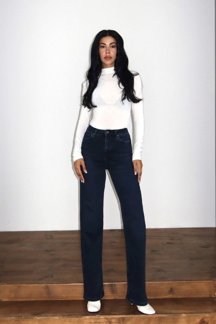Jeans Bootcut Flare Leg High Waist