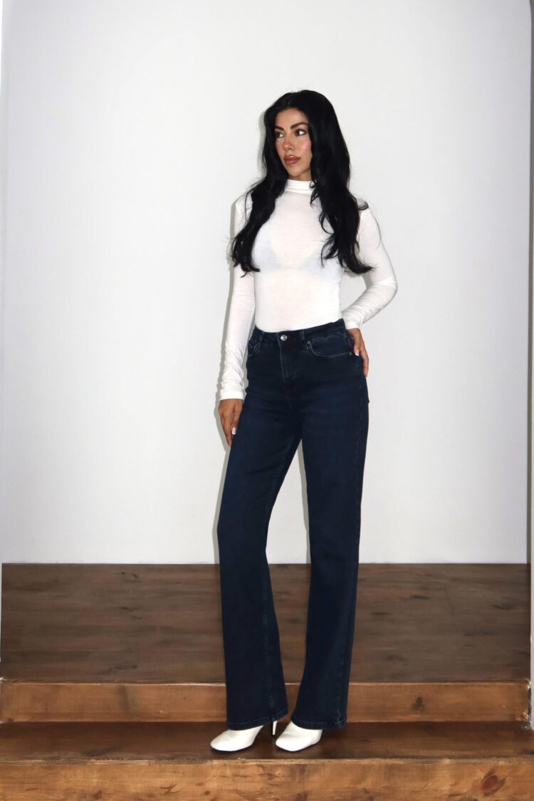 Jeans Bootcut Flare Leg High Waist