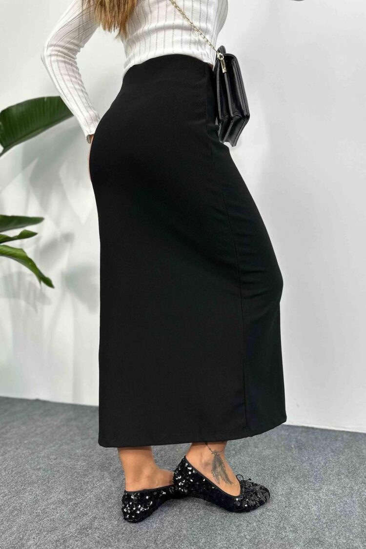 Black Pencil Skirt High Waist Maxi Elegant Formal
