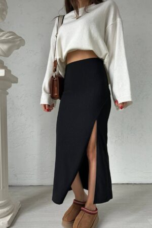 Black Pencil Skirt High Waist Maxi Elegant Formal - Brand: Fiori - Women & Kids, Baby Clothes Wholesale - Globality Store