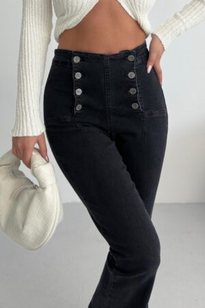 Black High Waist Mom Jeans With Flare Leg - Brand: XLove - Women & Kids, Baby Clothes Wholesale - Globality Store