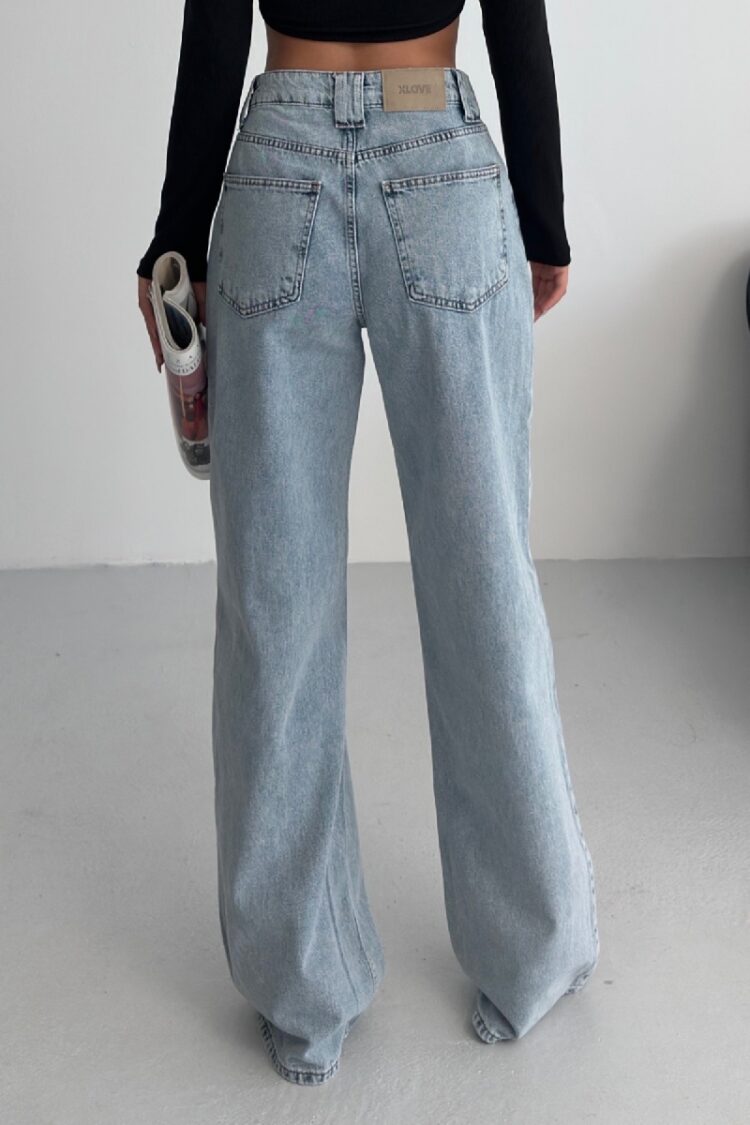 Jeans High Waist Mom Wide Leg Casual