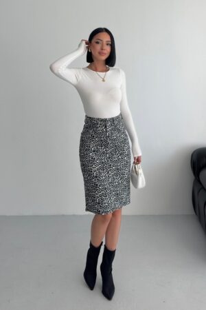 Black Leopard Print Pencil Skirt Midi High Waist - Brand: XLove - Women & Kids, Baby Clothes Wholesale - Globality Store