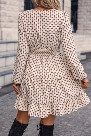 Wrap Mini Dress With Geometric Pattern - Brand: Janes - Women & Kids, Baby Clothes Wholesale - Globality Store