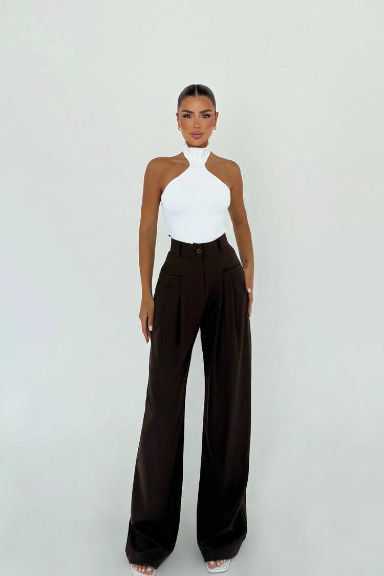 Palazzo Pants With High Waist And Wide Leg