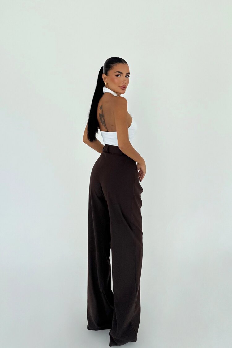 Palazzo Pants With High Waist And Wide Leg