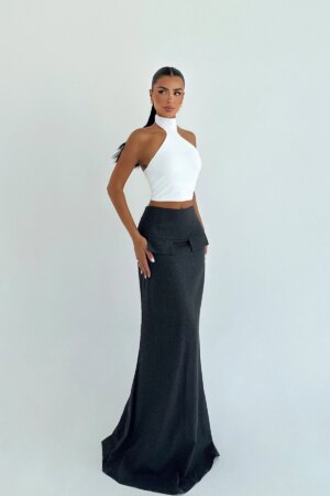 Black Elegant Mermaid Maxi Skirt - Brand: EYYO ATELIER - Women & Kids, Baby Clothes Wholesale - Globality Store