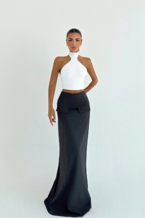 Black Elegant Mermaid Maxi Skirt - Brand: EYYO ATELIER - Women & Kids, Baby Clothes Wholesale - Globality Store