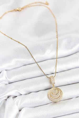 316l Steel Zircon Stone Circle Model Gold Color Women Necklace - Brand: Ebijuteri - Women & Kids, Baby Clothes Wholesale - Globality Store