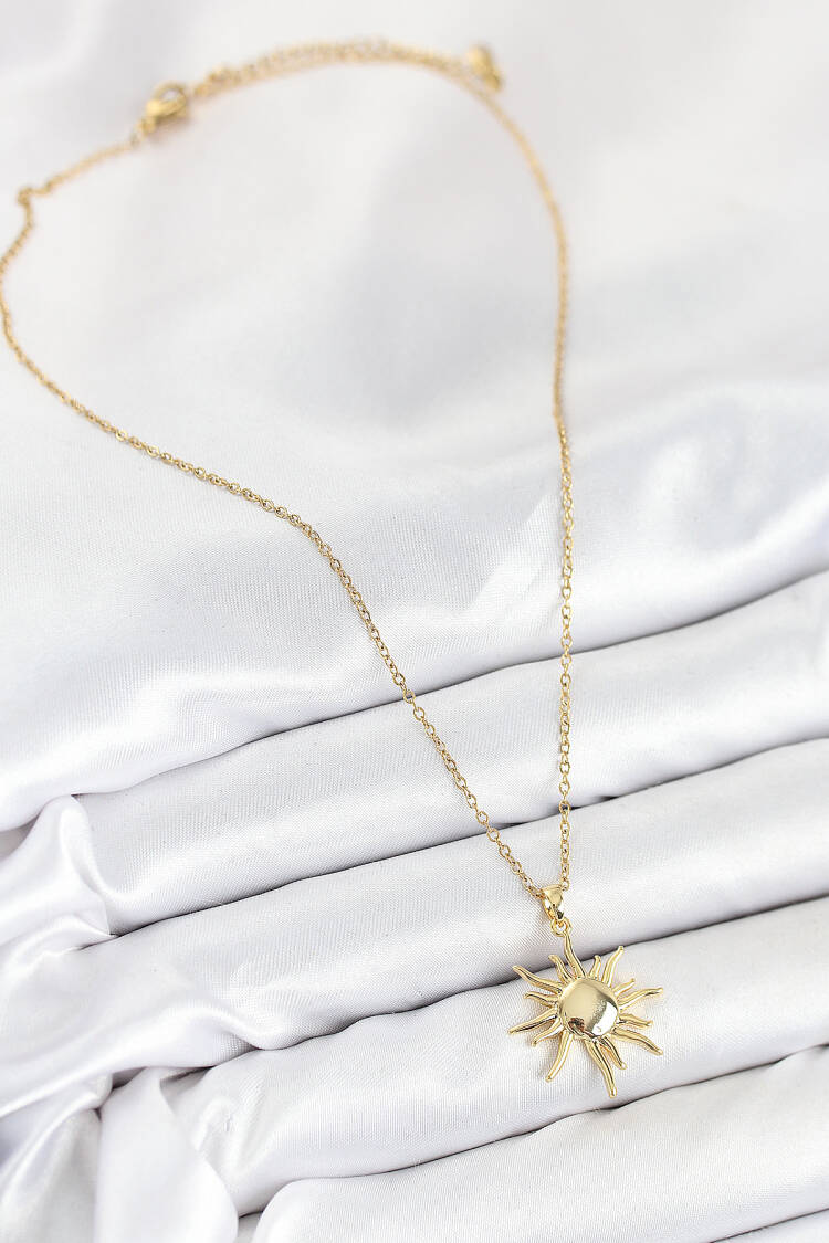316l Steel Solar Model Gold Color Women Necklace