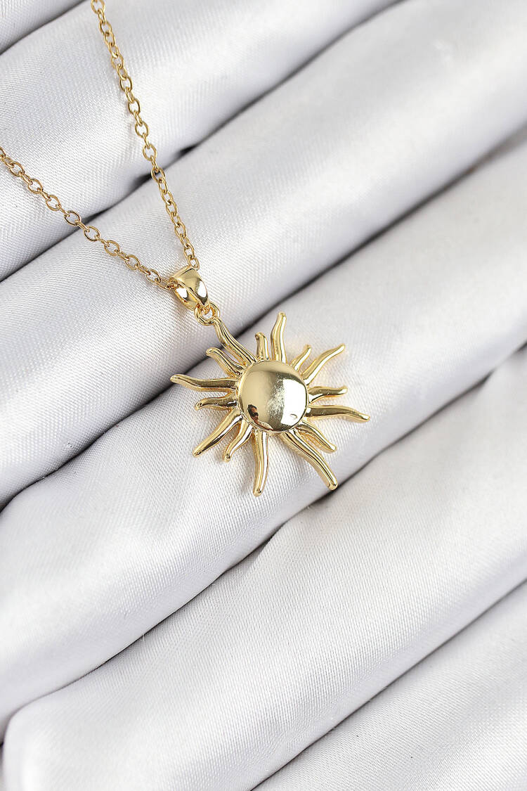 316l Steel Solar Model Gold Color Women Necklace - Brand: Ebijuteri - Women & Kids, Baby Clothes Wholesale - Globality Store