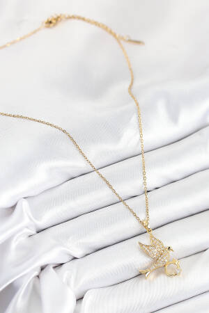 316l Steel Zircon Stone Ring Bird Model Gold Color Women Necklace - Brand: Ebijuteri - Women & Kids, Baby Clothes Wholesale - Globality Store