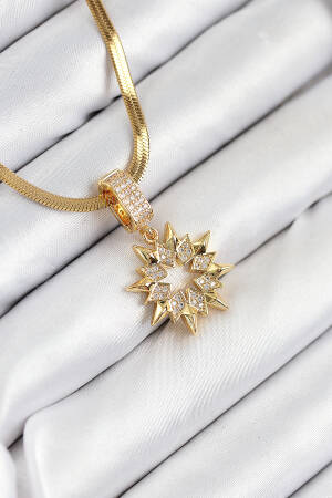 316l Steel Zircon Stone Star Model Gold Color Women Necklace - Brand: Ebijuteri - Women & Kids, Baby Clothes Wholesale - Globality Store