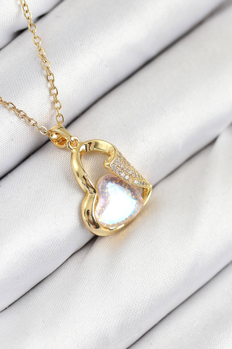 316l Steel Zircon Stone Heart Model Gold Color Women Necklace - Brand: Ebijuteri - Women & Kids, Baby Clothes Wholesale - Globality Store