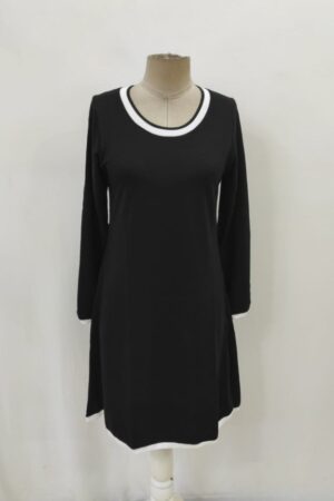 Black Elegant A-Line Dress With Long Sleeves - Brand: Janes - Women & Kids, Baby Clothes Wholesale - Globality Store
