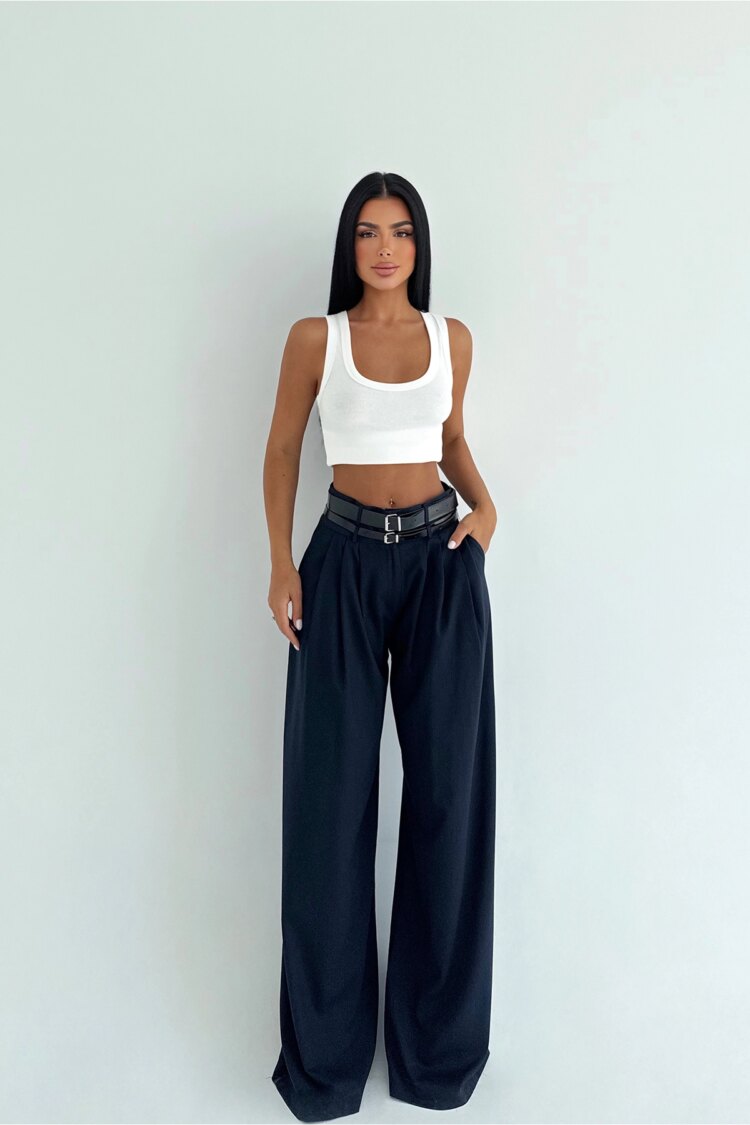 Black Palazzo Pants With Wide Leg And High Waist - Brand: EYYO ATELIER - Women & Kids, Baby Clothes Wholesale - Globality Store