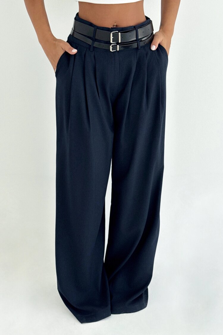Black Palazzo Pants With Wide Leg And High Waist