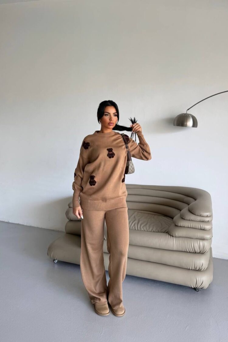 Beige Elegant Streetwear Set