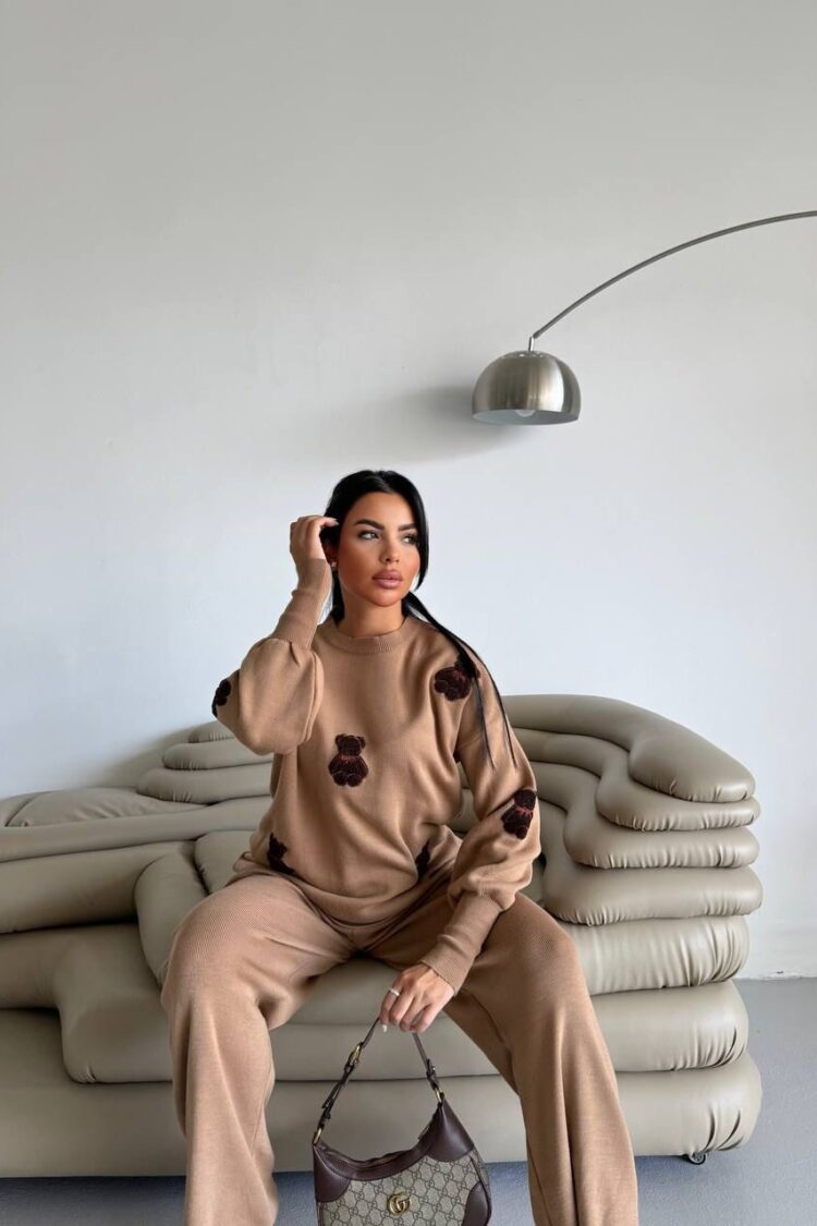 Beige Elegant Streetwear Set