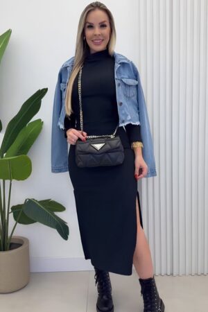 Elegant Bodycon Dress With High Neck - Brand: Janes - Women & Kids, Baby Clothes Wholesale - Globality Store