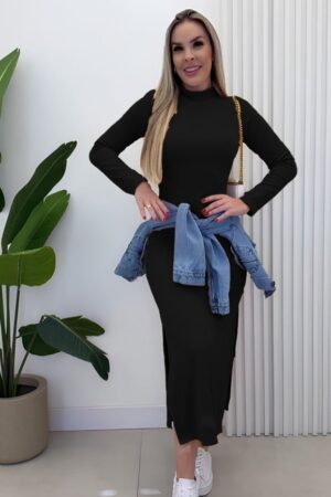 Elegant Bodycon Dress With High Neck - Brand: Janes - Women & Kids, Baby Clothes Wholesale - Globality Store
