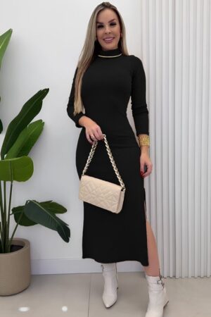 Elegant Bodycon Dress With High Neck - Brand: Janes - Women & Kids, Baby Clothes Wholesale - Globality Store