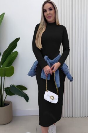 Elegant Bodycon Dress With High Neck - Brand: Janes - Women & Kids, Baby Clothes Wholesale - Globality Store