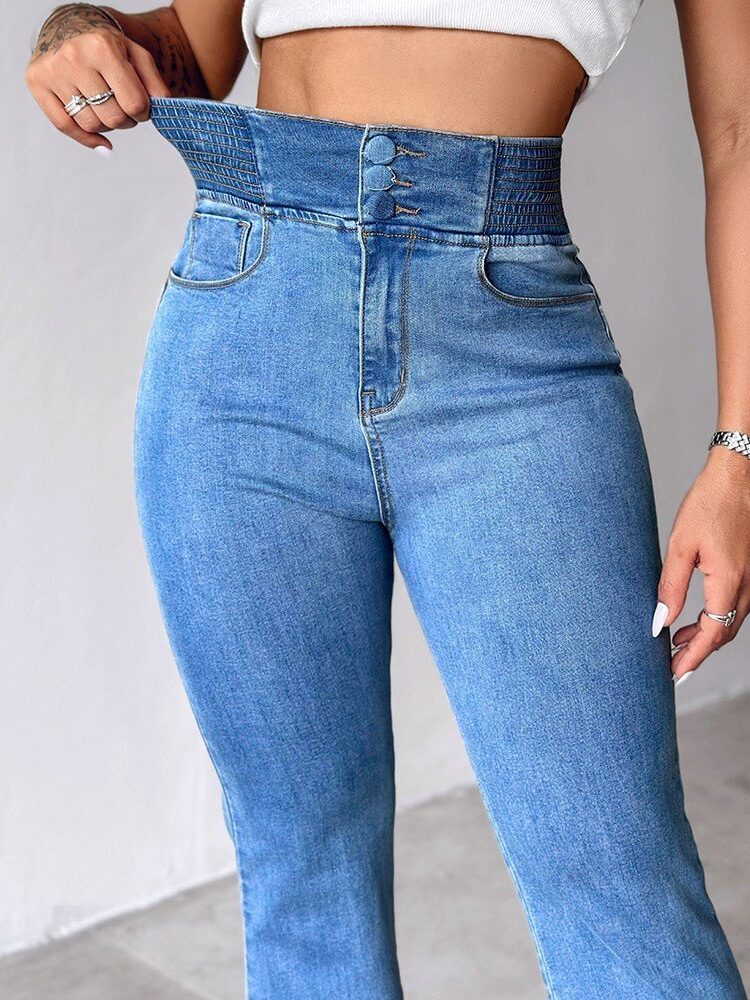 Mom Pants High Waist Long Flare Leg