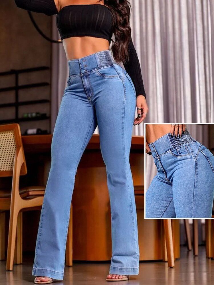 Mom Pants High Waist Long Flare Leg - Brand: Janes - Women & Kids, Baby Clothes Wholesale - Globality Store