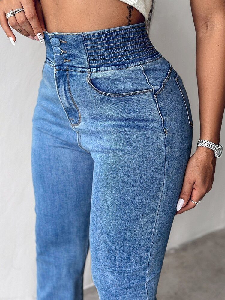 Mom Pants High Waist Long Flare Leg