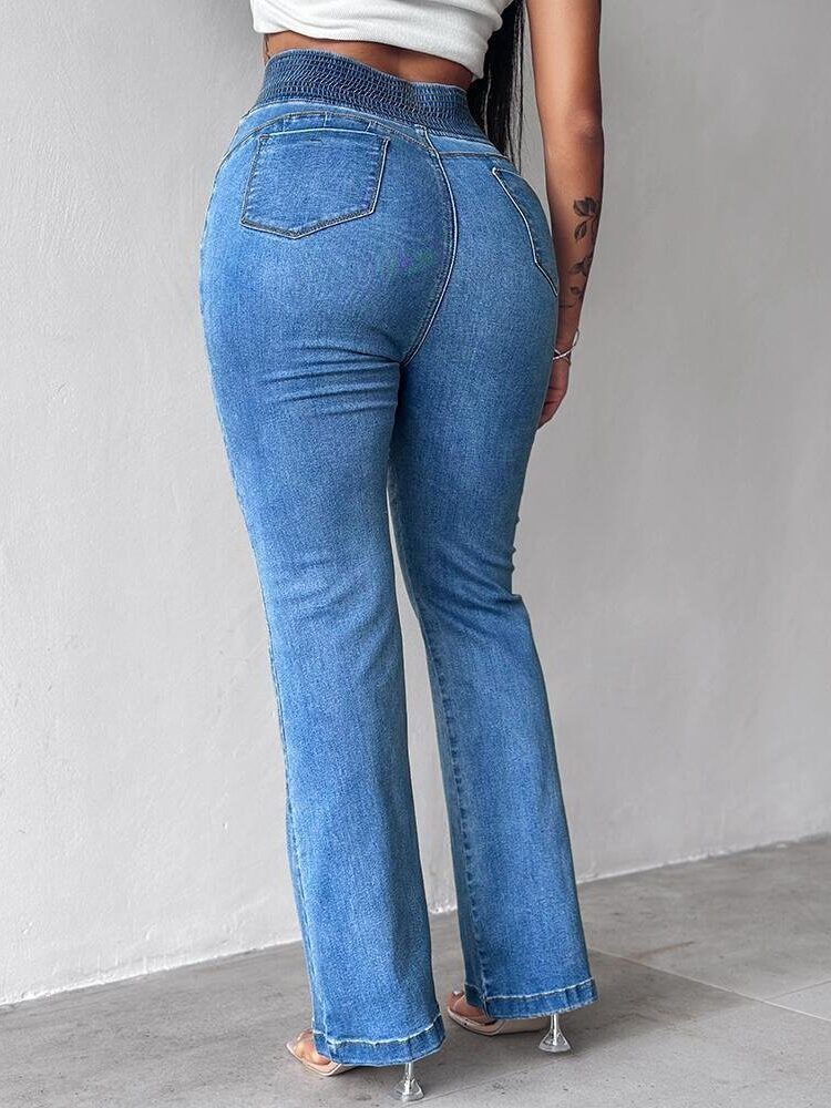 Mom Pants High Waist Long Flare Leg