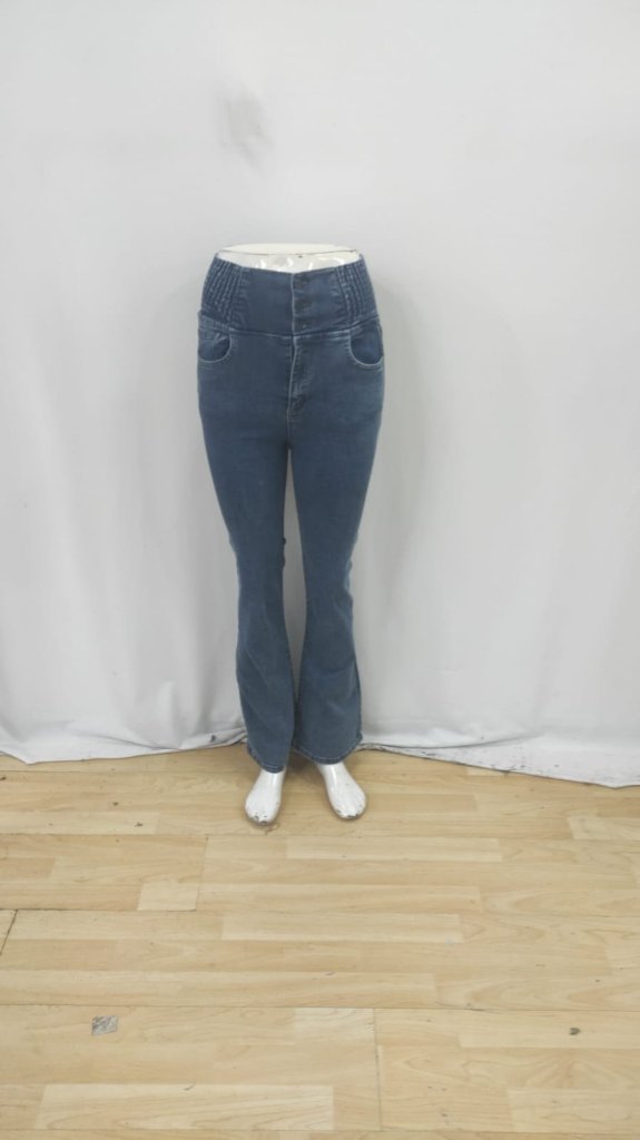 Blue Casual Sexy Bootcut Pants With Flare Leg