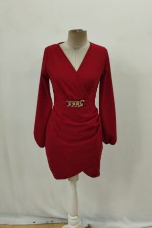 Red Sexy Elegant Formal Glam Wrap Mini Dress - Brand: Janes - Women & Kids, Baby Clothes Wholesale - Globality Store