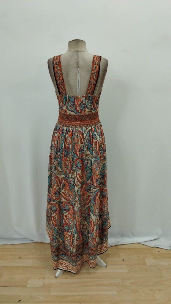 Mix Color Fit And Flare Boho Dress