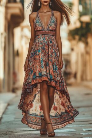 Mix Color Fit And Flare Boho Dress - Brand: Janes - Women & Kids, Baby Clothes Wholesale - Globality Store