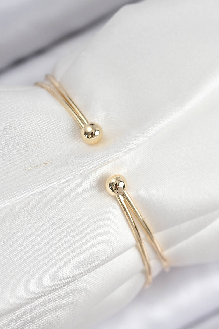 Brass Zircon Stone Star And Pearl Pattern Gold Color Women's Bracelet