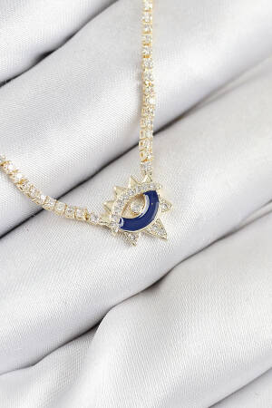 Brass Zircon Stone Waterway Eye Model Gold Color Women Necklace - Brand: Ebijuteri - Women & Kids, Baby Clothes Wholesale - Globality Store