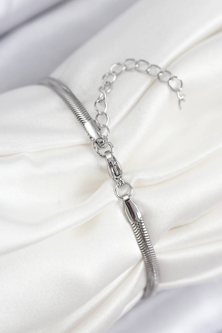 Brass Zircon Stone Polar Star Pattern Silver Color Women's Bracelet