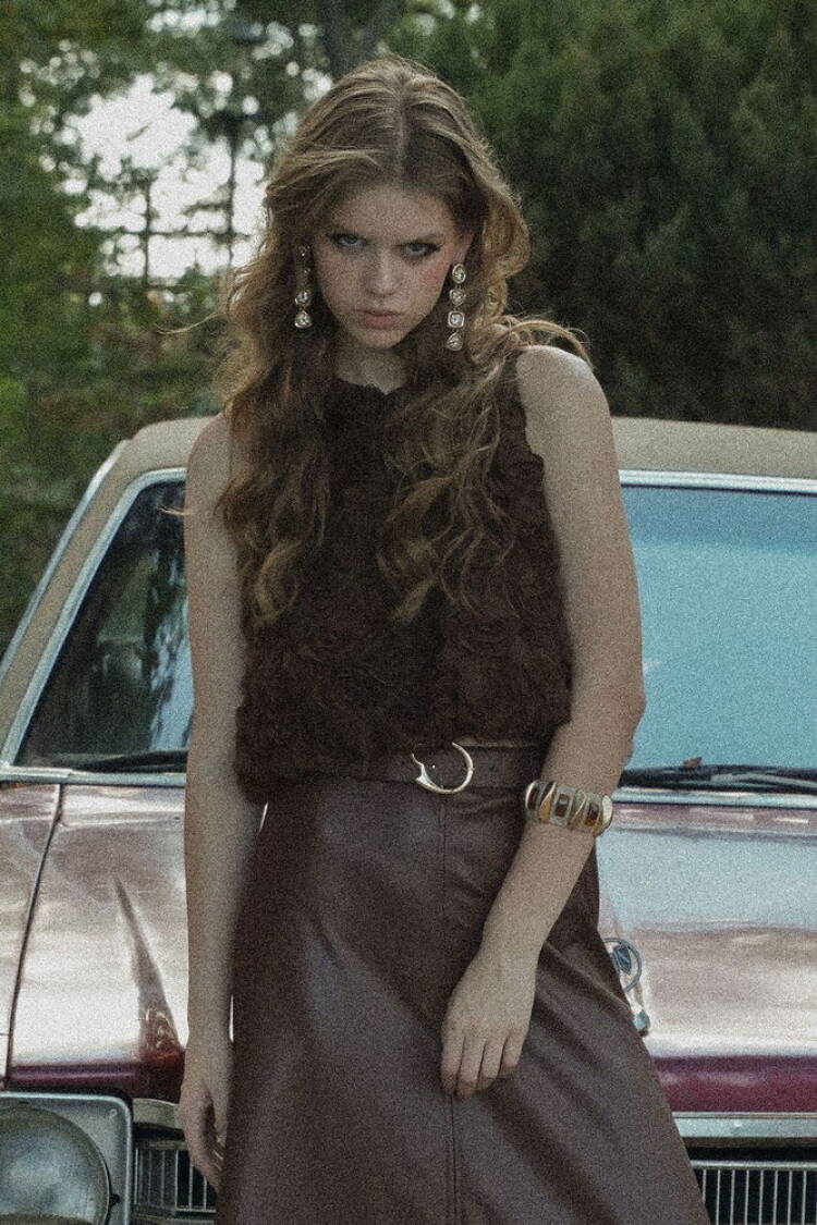 Elegant Vintage Sleeveless Cap Sleeve Blouse