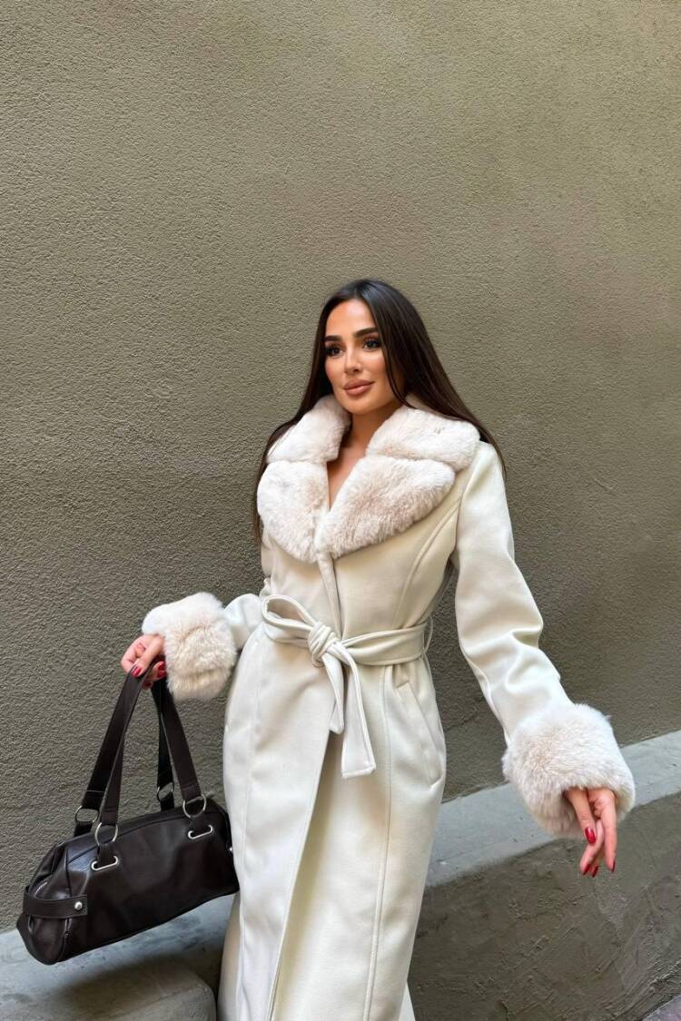 White Elegant Wrapover Fur Coat - Brand: My Jest Fashion - Women & Kids, Baby Clothes Wholesale - Globality Store