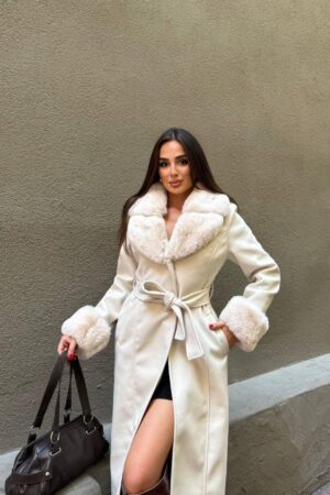 White Elegant Wrapover Fur Coat - Brand: My Jest Fashion - Women & Kids, Baby Clothes Wholesale - Globality Store