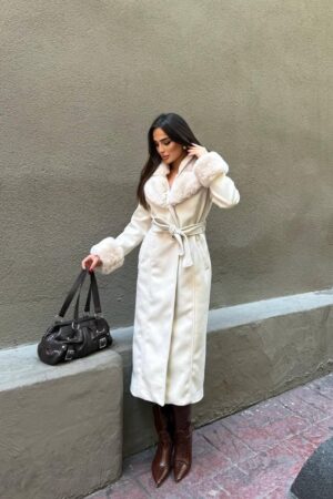 White Elegant Wrapover Fur Coat - Brand: My Jest Fashion - Women & Kids, Baby Clothes Wholesale - Globality Store
