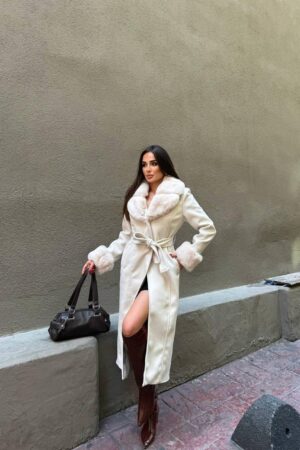 White Elegant Wrapover Fur Coat - Brand: My Jest Fashion - Women & Kids, Baby Clothes Wholesale - Globality Store