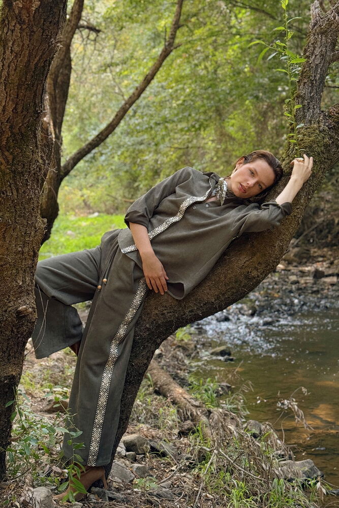 Green Ethnic Palazzo Pants