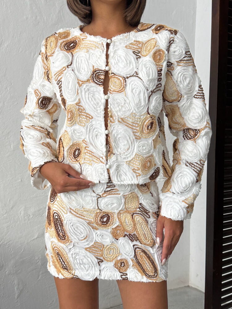 Beige Single-Breasted Blazer Jacket