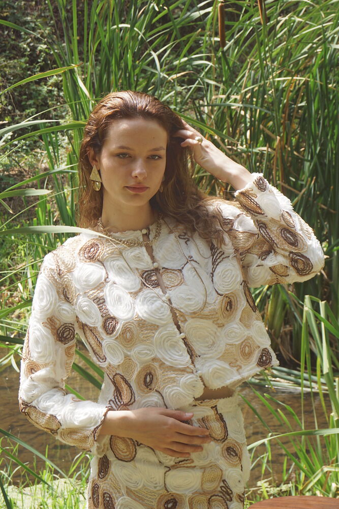 Beige Single-Breasted Blazer Jacket