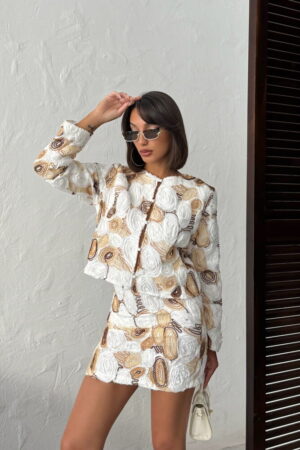 Beige Single-Breasted Blazer Jacket - Brand: Topshow - Women & Kids, Baby Clothes Wholesale - Globality Store