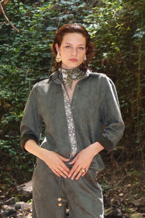 Grey Casual Boho Ethnic Elegant Shirt - Brand: Topshow - Women & Kids, Baby Clothes Wholesale - Globality Store