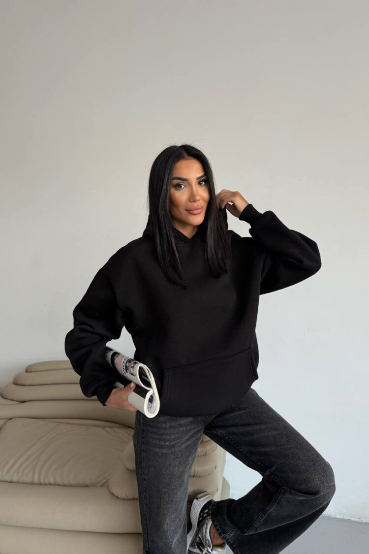 Oversized Fit Sweatshirt With Hooded Neck