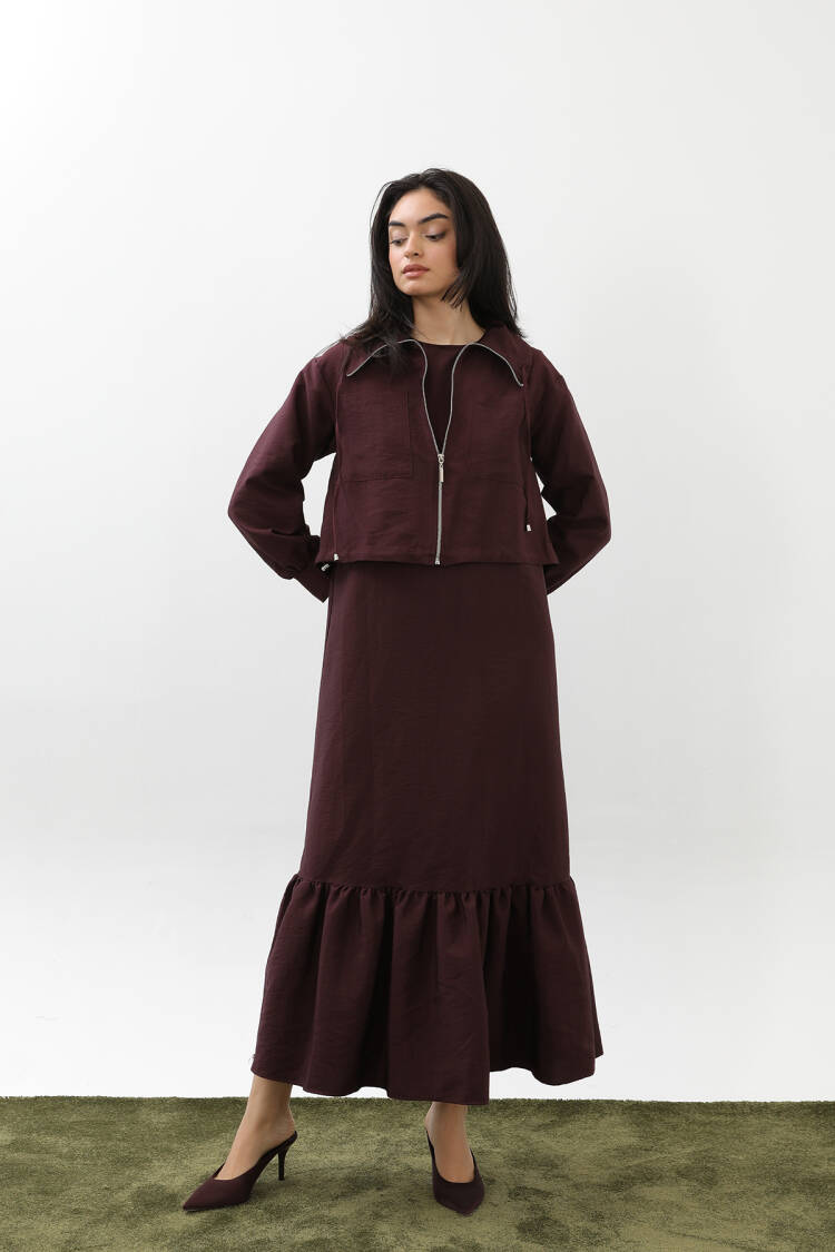 Elegant Claret Red Fit And Flare Dress - Brand: Puane - Women & Kids, Baby Clothes Wholesale - Globality Store